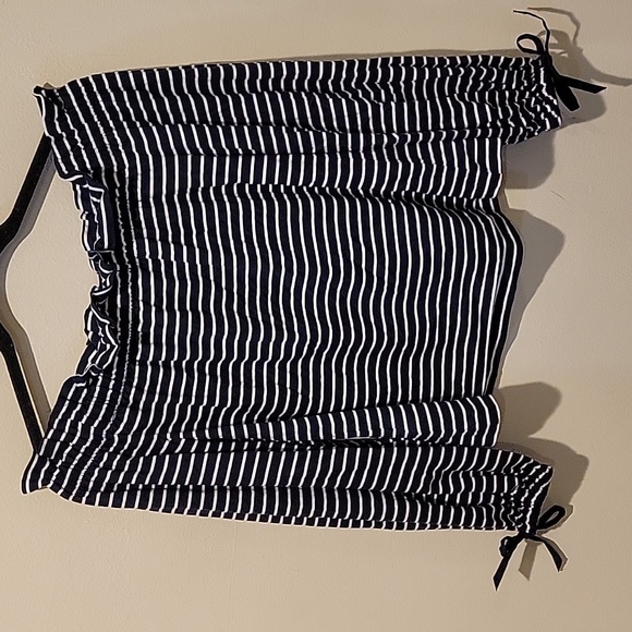 ❤️ BANANA REPUBLIC SUPIMA COTTON OFF THE SHOULDER TOP IN SHADOW STRIPE, XS - Picture 5 of 5